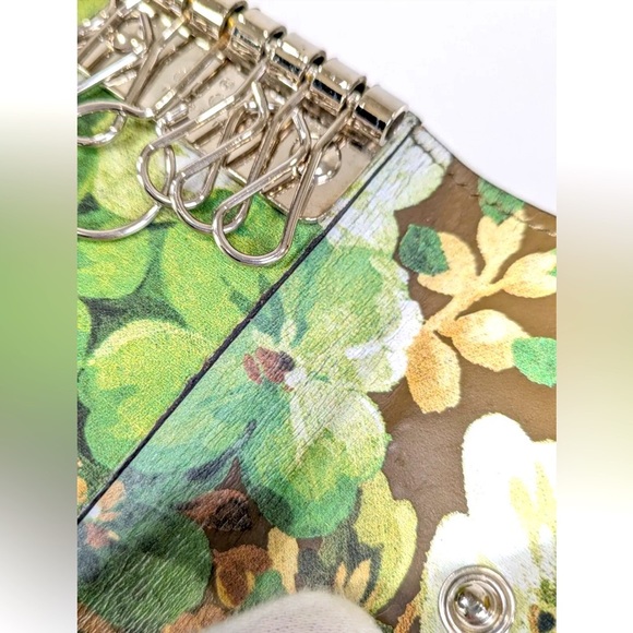 Gucci Blooms Green & Black leather key case floral pattern 6 ring Authentic - Picture 4 of 16
